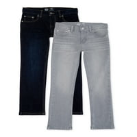 Wonder Nation Boys Slim Straight Jeans, 2-Pack, veličina 4- & Husky