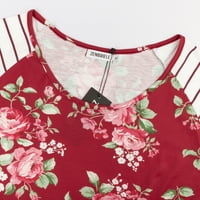 Raglan majice kratkih rukava s kratkim rukavima osnovna bluza od tunike cvjetni ljetni vrhovi za žene Plus veličine