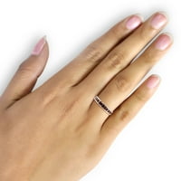 1. Carat T.W. Okrugli crveni dijamant srebrni prsten